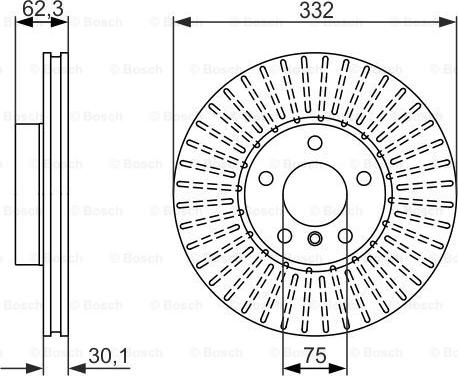 BOSCH 0 986 479 624 - Тормозной диск avtokuzovplus.com.ua