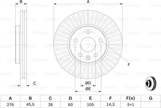 BOSCH 0 986 479 643 - Тормозной диск autodnr.net