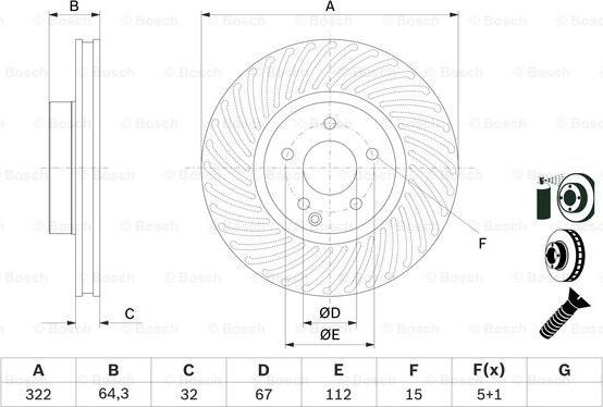 BOSCH 0 986 479 652 - Гальмівний диск autocars.com.ua