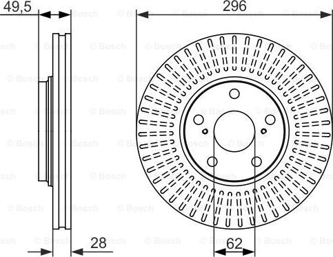 BOSCH 0 986 479 664 - Тормозной диск avtokuzovplus.com.ua