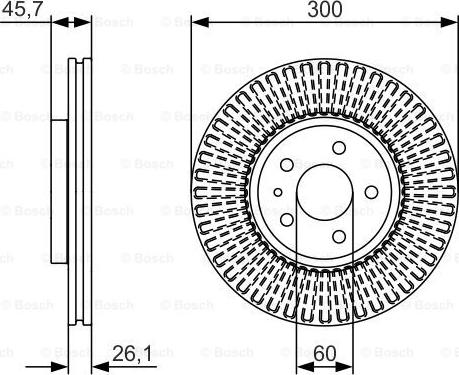 BOSCH 0 986 479 666 - Гальмівний диск autocars.com.ua