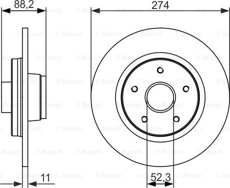 BOSCH 0 986 479 695 - Гальмівний диск autocars.com.ua