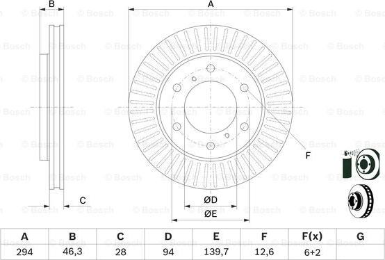 BOSCH 0 986 479 704 - Тормозной диск avtokuzovplus.com.ua