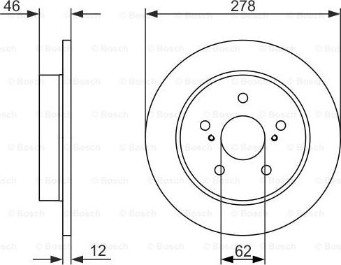 BOSCH 0 986 479 752 - Гальмівний диск autocars.com.ua