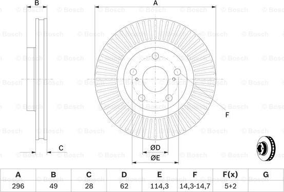 BOSCH 0 986 479 768 - Гальмівний диск autocars.com.ua