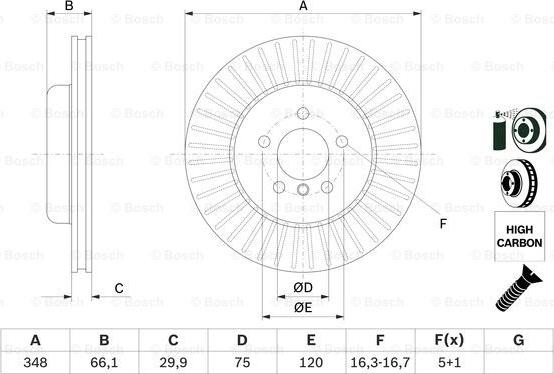 BOSCH 0 986 479 772 - Гальмівний диск autocars.com.ua