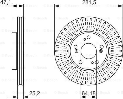 BOSCH 0 986 479 781 - Гальмівний диск autocars.com.ua