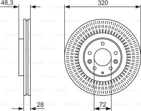 BOSCH 0 986 479 795 - Гальмівний диск autocars.com.ua