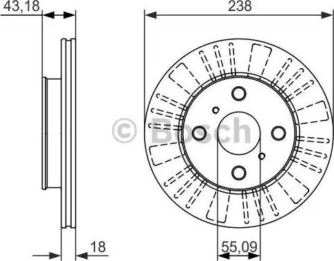 BOSCH 0 986 479 867 - Тормозной диск avtokuzovplus.com.ua