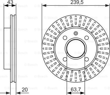 BOSCH 0 986 479 874 - Тормозной диск avtokuzovplus.com.ua