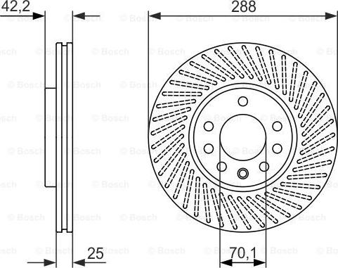 BOSCH 0 986 479 884 - Гальмівний диск autocars.com.ua