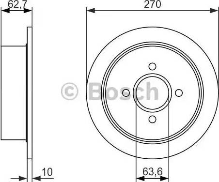 BOSCH 0 986 479 897 - Тормозной диск avtokuzovplus.com.ua