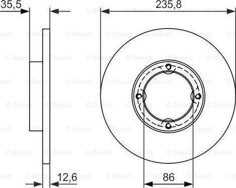 BOSCH 0 986 479 898 - Гальмівний диск autocars.com.ua