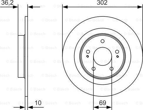 BOSCH 0 986 479 B04 - Гальмівний диск autocars.com.ua