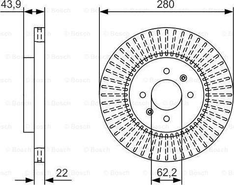 BOSCH 0 986 479 B05 - Гальмівний диск autocars.com.ua