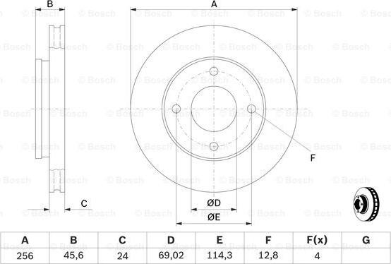 BOSCH 0 986 479 B83 - Тормозной диск avtokuzovplus.com.ua