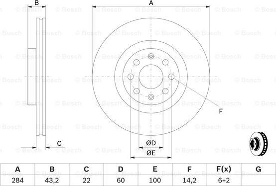 BOSCH 0 986 479 B90 - Тормозной диск avtokuzovplus.com.ua