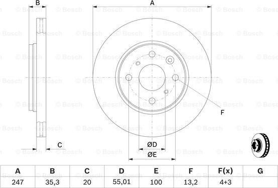 BOSCH 0 986 479 B91 - Тормозной диск avtokuzovplus.com.ua