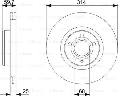 BOSCH 0 986 479 C70 - Тормозной диск avtokuzovplus.com.ua