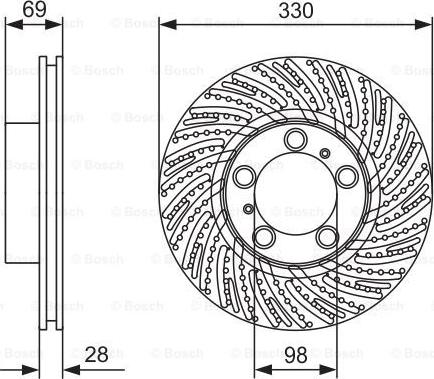 BOSCH 0 986 479 D25 - Гальмівний диск autocars.com.ua