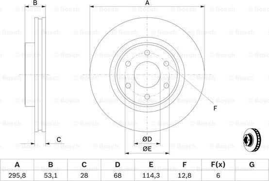 BOSCH 0 986 479 D66 - Тормозной диск avtokuzovplus.com.ua