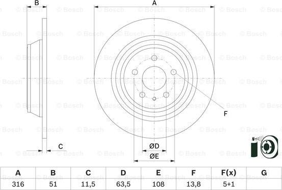 BOSCH 0 986 479 D86 - Тормозной диск avtokuzovplus.com.ua