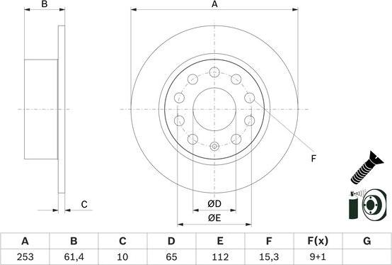 BOSCH 0 986 479 E00 - Тормозной диск avtokuzovplus.com.ua