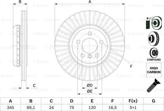 BOSCH 0 986 479 E08 - Тормозной диск avtokuzovplus.com.ua