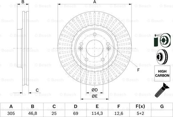 BOSCH 0 986 479 E42 - Тормозной диск avtokuzovplus.com.ua