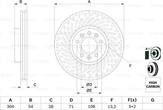 BOSCH 0 986 479 E52 - Тормозной диск avtokuzovplus.com.ua