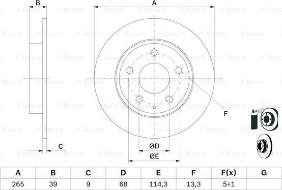 BOSCH 0 986 479 E54 - Гальмівний диск autocars.com.ua