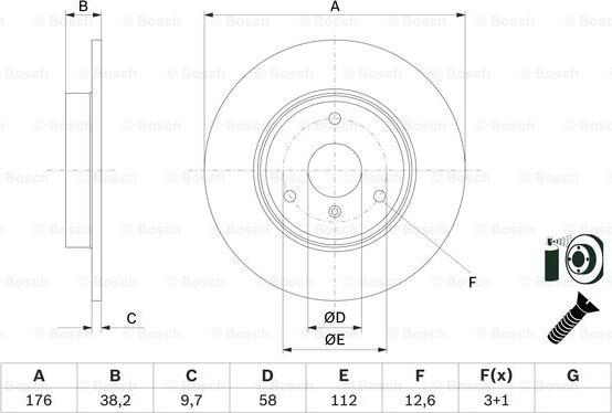 BOSCH 0 986 479 E74 - Тормозной диск avtokuzovplus.com.ua