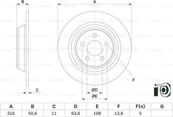 BOSCH 0 986 479 E82 - Тормозной диск avtokuzovplus.com.ua