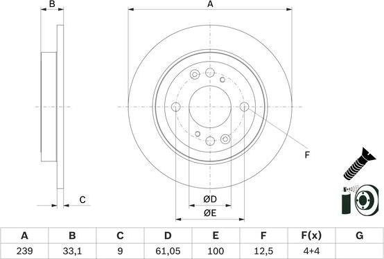 BOSCH 0 986 479 E95 - Тормозной диск avtokuzovplus.com.ua