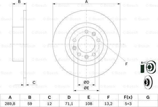 BOSCH 0 986 479 F08 - Тормозной диск avtokuzovplus.com.ua