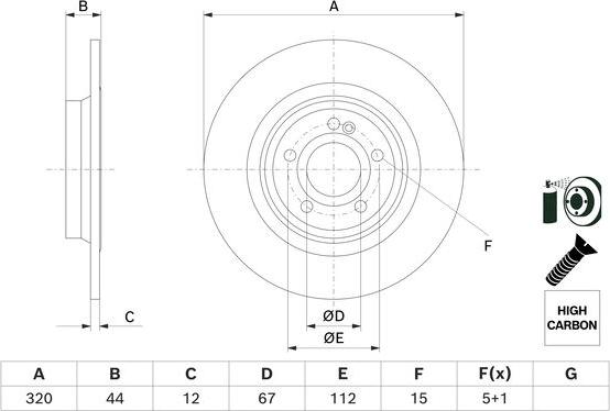 BOSCH 0 986 479 F13 - Гальмівний диск autocars.com.ua