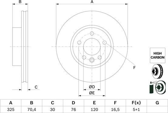 BOSCH 0 986 479 F22 - Тормозной диск avtokuzovplus.com.ua