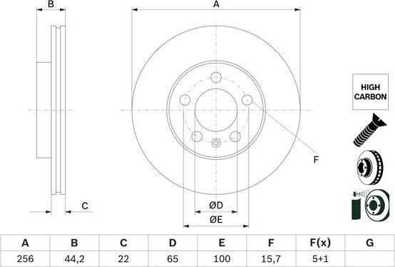 BOSCH 0 986 479 F32 - Гальмівний диск autocars.com.ua