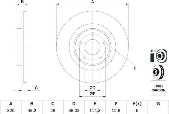 BOSCH 0 986 479 F33 - Тормозной диск avtokuzovplus.com.ua