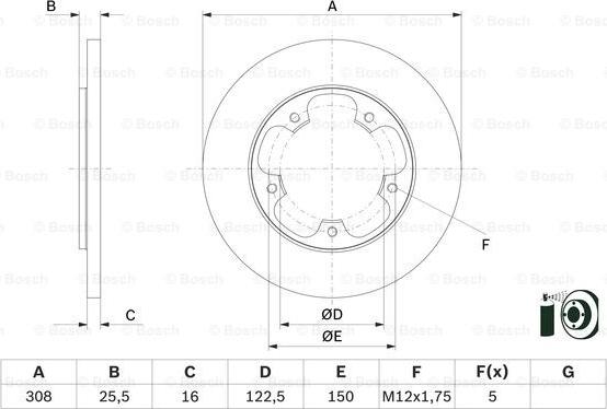 BOSCH 0 986 479 F44 - Тормозной диск avtokuzovplus.com.ua