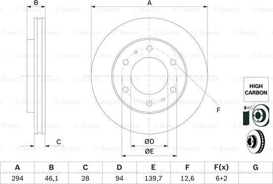 BOSCH 0 986 479 F45 - Тормозной диск avtokuzovplus.com.ua