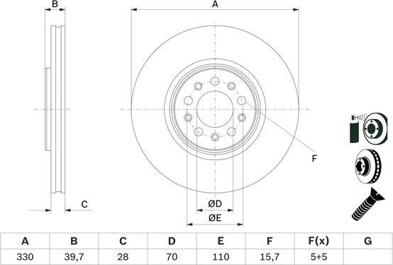 BOSCH 0 986 479 F66 - Гальмівний диск autocars.com.ua