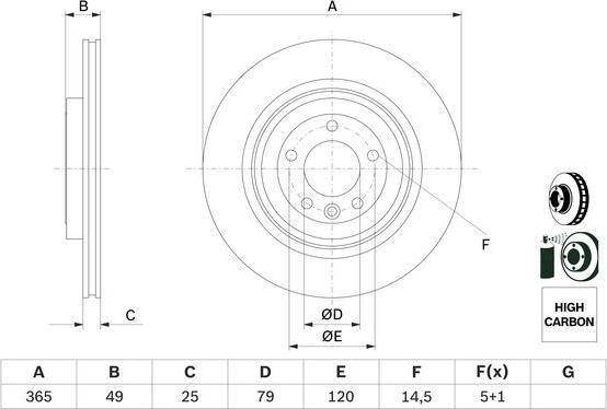 BOSCH 0 986 479 F68 - Гальмівний диск autocars.com.ua