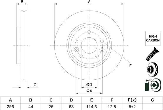 BOSCH 0 986 479 F71 - Тормозной диск avtokuzovplus.com.ua