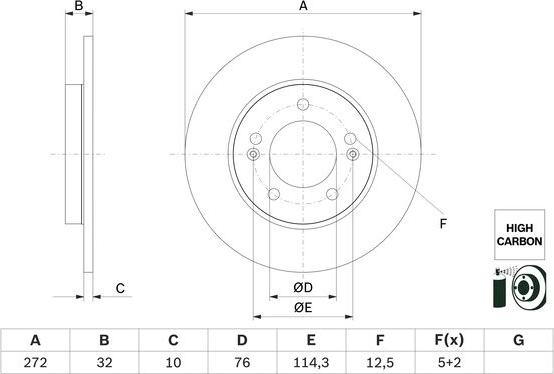 BOSCH 0 986 479 G30 - Гальмівний диск autocars.com.ua