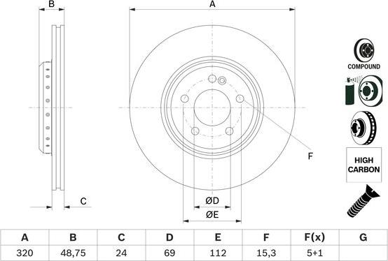 BOSCH 0 986 479 G39 - Тормозной диск avtokuzovplus.com.ua