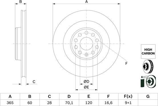 BOSCH 0 986 479 G56 - Тормозной диск avtokuzovplus.com.ua