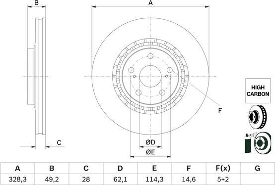 BOSCH 0 986 479 G63 - Тормозной диск autodnr.net