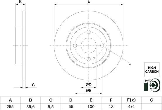 BOSCH 0 986 479 G72 - Гальмівний диск autocars.com.ua