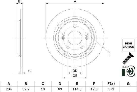 BOSCH 0 986 479 G77 - Тормозной диск avtokuzovplus.com.ua